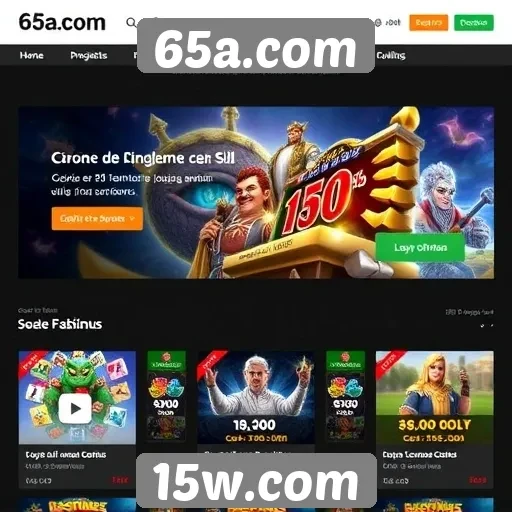 Visão geral do site 65a com suas ofertas de jogos